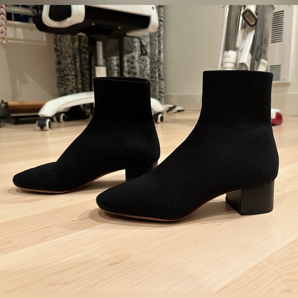 Loeffler Randall Carter Ankle Boots sock knit black